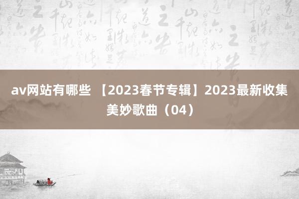 av网站有哪些 【2023春节专辑】2023最新收集美妙歌曲（04）