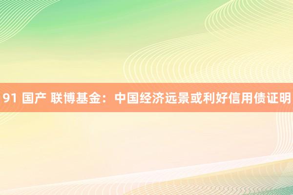 91 国产 联博基金：中国经济远景或利好信用债证明