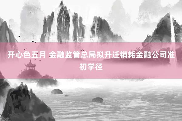 开心色五月 金融监管总局拟升迁销耗金融公司准初学径