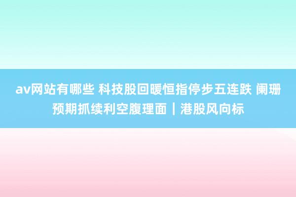 av网站有哪些 科技股回暖恒指停步五连跌 阑珊预期抓续利空腹理面｜港股风向标