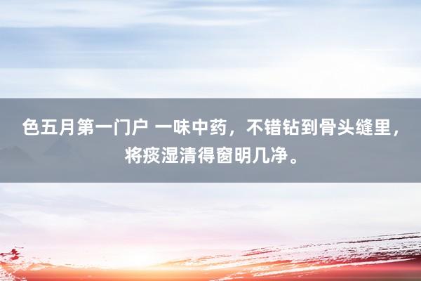 色五月第一门户 一味中药，不错钻到骨头缝里，将痰湿清得窗明几净。