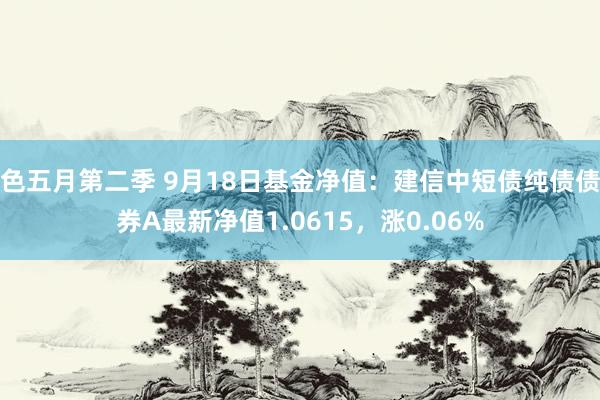 色五月第二季 9月18日基金净值：建信中短债纯债债券A最新净值1.0615，涨0.06%