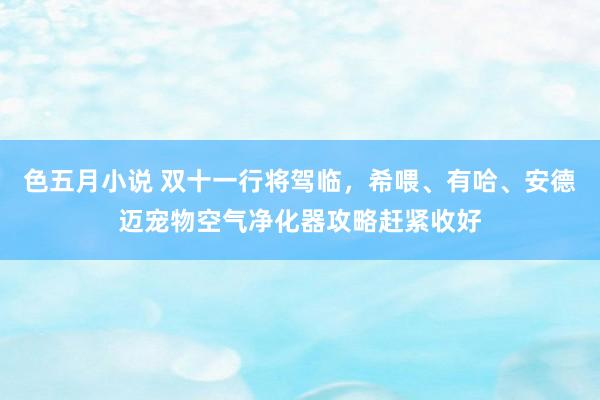 色五月小说 双十一行将驾临，希喂、有哈、安德迈宠物空气净化器攻略赶紧收好