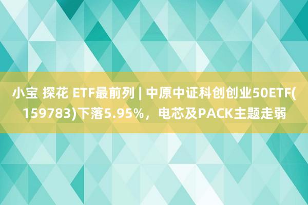 小宝 探花 ETF最前列 | 中原中证科创创业50ETF(159783)下落5.95%，电芯及PACK主题走弱