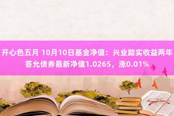 开心色五月 10月10日基金净值：兴业踏实收益两年答允债券最新净值1.0265，涨0.01%