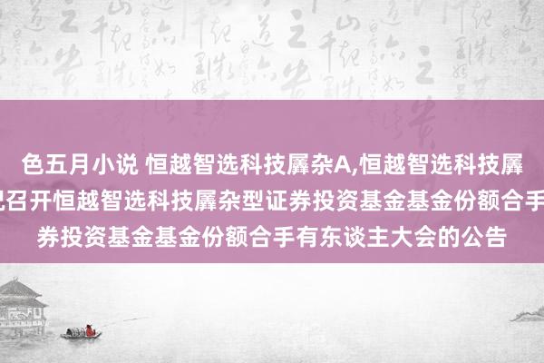 色五月小说 恒越智选科技羼杂A，恒越智选科技羼杂C: 对于以通信状况召开恒越智选科技羼杂型证券投资基金基金份额合手有东谈主大会的公告