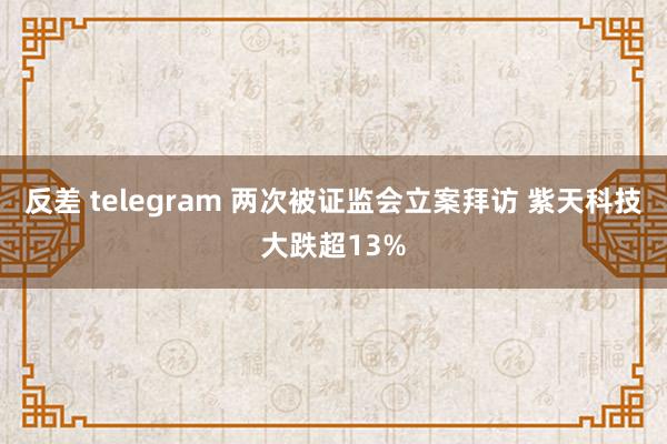 反差 telegram 两次被证监会立案拜访 紫天科技大跌超13%