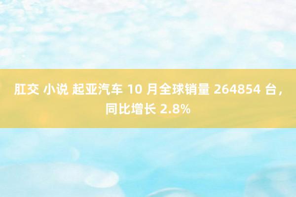 肛交 小说 起亚汽车 10 月全球销量 264854 台，同比增长 2.8%