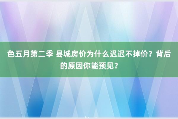 色五月第二季 县城房价为什么迟迟不掉价？背后的原因你能预见？