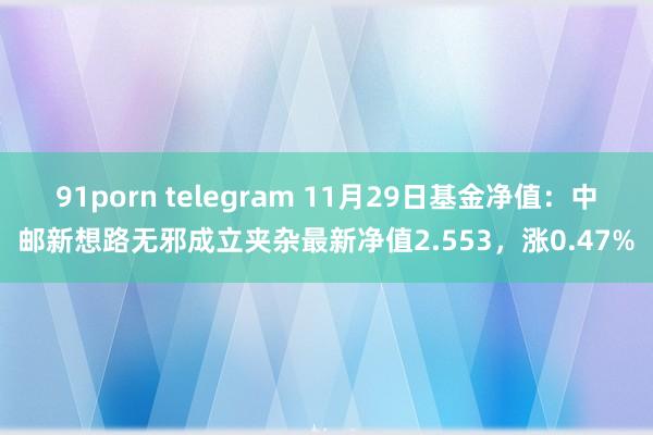 91porn telegram 11月29日基金净值：中邮新想路无邪成立夹杂最新净值2.553，涨0.47%