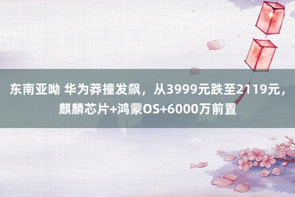 东南亚呦 华为莽撞发飙，从3999元跌至2119元，麒麟芯片+鸿蒙OS+6000万前置