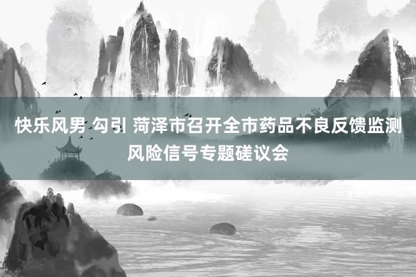 快乐风男 勾引 菏泽市召开全市药品不良反馈监测风险信号专题磋议会