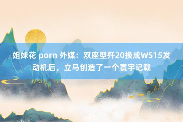 姐妹花 porn 外媒：双座型歼20换成WS15发动机后，立马创造了一个寰宇记载