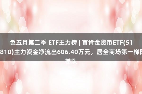 色五月第二季 ETF主力榜 | 首肯金货币ETF(511810)主力资金净流出606.40万元，居全商场第一梯队