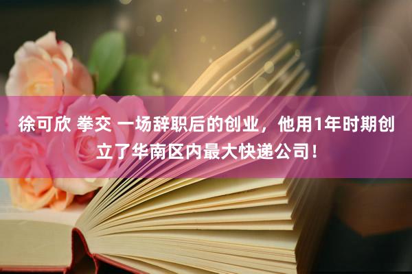 徐可欣 拳交 一场辞职后的创业，他用1年时期创立了华南区内最大快递公司！