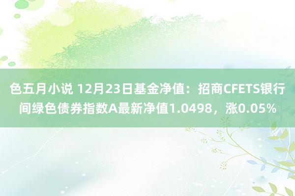 色五月小说 12月23日基金净值：招商CFETS银行间绿色债券指数A最新净值1.0498，涨0.05%