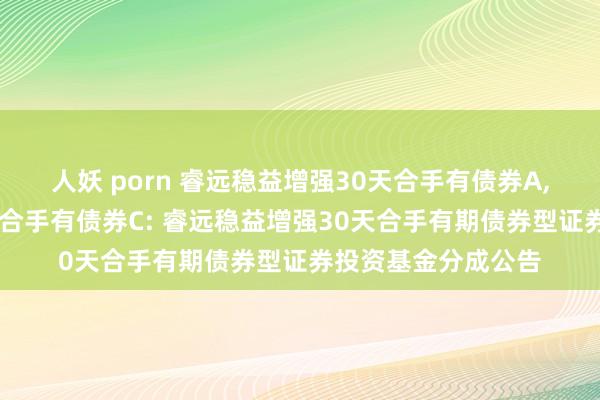 人妖 porn 睿远稳益增强30天合手有债券A，睿远稳益增强30天合手有债券C: 睿远稳益增强30天合手有期债券型证券投资基金分成公告