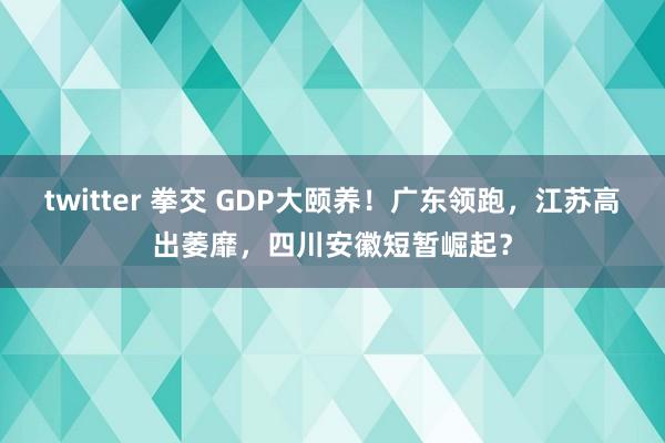 twitter 拳交 GDP大颐养！广东领跑，江苏高出萎靡，四川安徽短暂崛起？