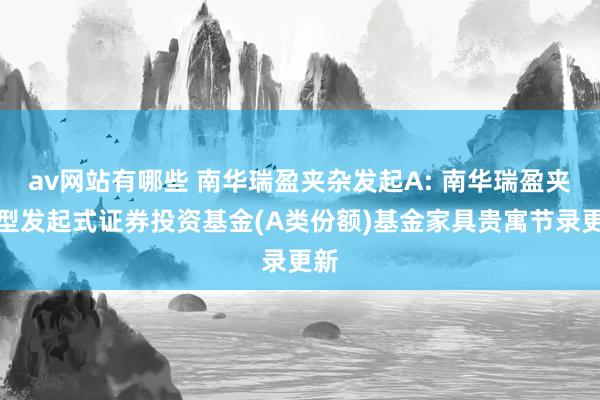 av网站有哪些 南华瑞盈夹杂发起A: 南华瑞盈夹杂型发起式证券投资基金(A类份额)基金家具贵寓节录更新