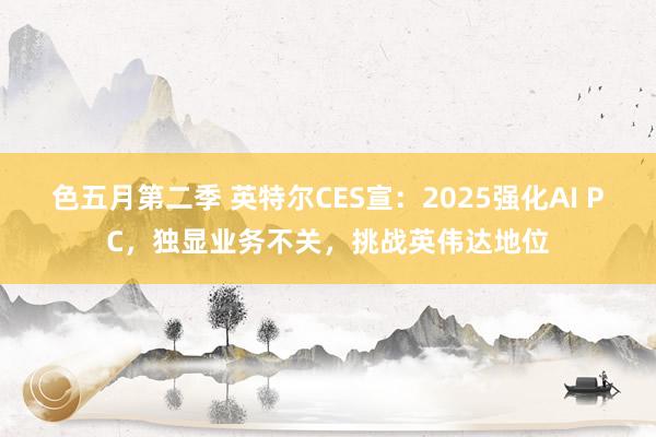 色五月第二季 英特尔CES宣：2025强化AI PC，独显业务不关，挑战英伟达地位