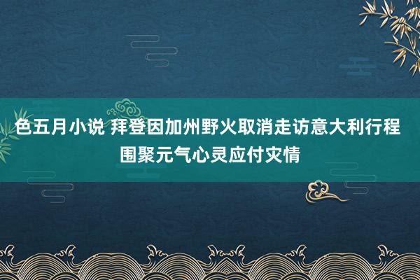 色五月小说 拜登因加州野火取消走访意大利行程 围聚元气心灵应付灾情