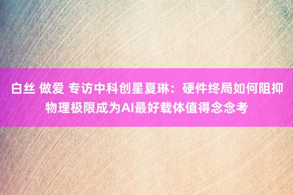 白丝 做爱 专访中科创星夏琳：硬件终局如何阻抑物理极限成为AI最好载体值得念念考