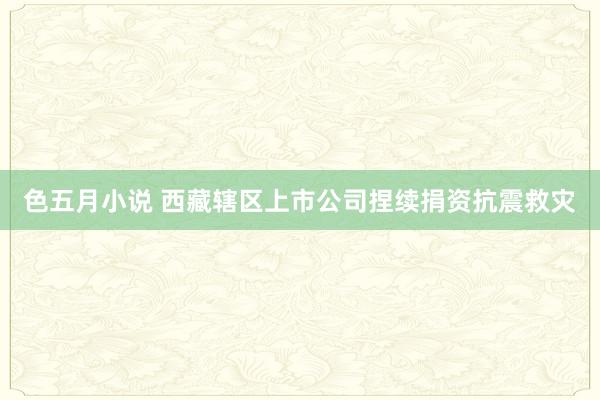 色五月小说 西藏辖区上市公司捏续捐资抗震救灾