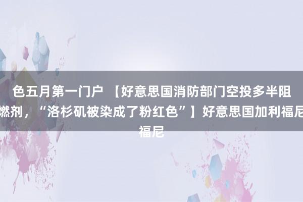 色五月第一门户 【好意思国消防部门空投多半阻燃剂，“洛杉矶被染成了粉红色”】好意思国加利福尼